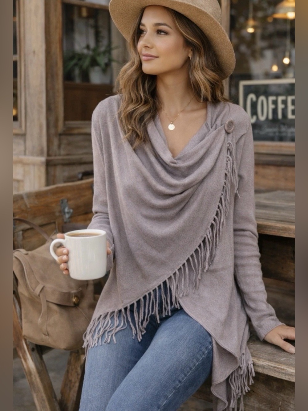 Lovestitch Fringe Wrap Cardigan